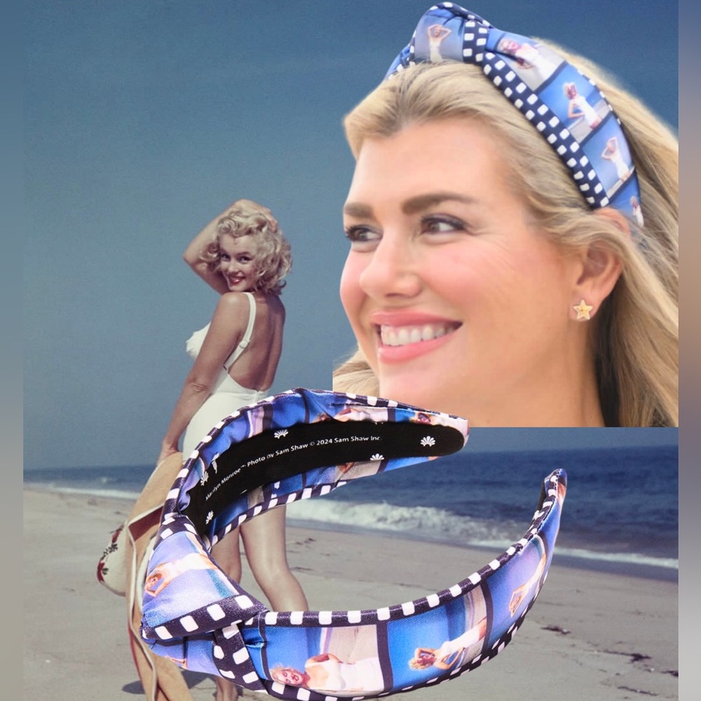 Lele Sadoughi x Marilyn Monroe Knotted Printed Film Strip Headband-NWT